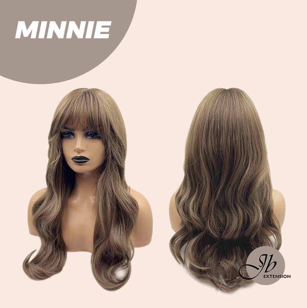 JBEXTENSION 22 Inches Brown Curly Wig With Bangs MINNIE JB EXTENSION