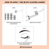 JBextension DIY Cluster Lashes 72 Clusters Lashes NO GLUE Included【Blossom Bloom-Lash】