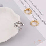 [PRE-ORDER] JBSELECTION Gold Silver Plated Post Knot Tangles Stud Earrings | Gold Silver Statement Earrings for Women Trendy