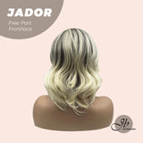 JBEXTENSION 10 Inches Mix Blonde Curly Lace Front Wig.Pre Plucked 6*14 HD Transparent Lace Frontal Handmade Futura Fiber Swiss Lace Synthetic Fiber Wig JADOR