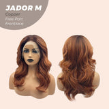 JBEXTENSION 20 Inches Copper Curly Lace Front Wig.Pre Plucked 6*14 HD Transparent Lace Frontal Handmade Futura Fiber Swiss Lace Synthetic Fiber Wig JADOR M COPPER