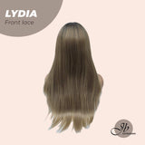 JBEXTENSION 26 Inches Dirty Blonde Straight With Dark Root Frontlace Wig LYDIA
