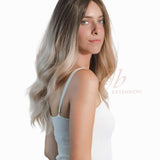JBEXTENSION 22 Inches Blonde With Dark Root Curly Pre-Cut Frontlace Wig NIKA