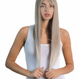 JBEXTENSION 28 Inches Long Straight Mix Blonde Wig With Bangs MANDY