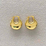 JBSELECTION Gold Plated Silver Post Chunky Hoops | Thick Lightweight Gold Hoop Earrings for Women