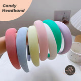 JBextension Padded Candy Headbands for Women, Wide Plain Turban Headband Fashion Hair Bands Headwear Barrette Styling Tools Accessories with Solid Colors