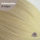 JBEXTENSION 20 Inches Hair V Extensions 5 Clip-in Straight 160g