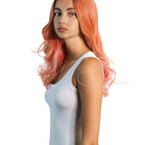 JBEXTENSION 22 Inches Multicolor Pink Orange Curly Women Wig CICI