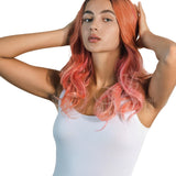 JBEXTENSION 22 Inches Multicolor Pink Orange Curly Women Wig CICI