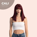 JBEXTENSION 14 Inches Bob Cut Red Straight Frontlace Wig With Bangs CALI