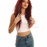 JBEXTENSION 24 Inches Extra Curly Red Frontlace Wig FLAME