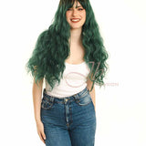 JBEXTENSION 26 Inches Extra Wave Green Color Women Wig APPLE