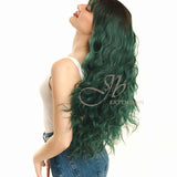 JBEXTENSION 26 Inches Extra Wave Green Color Women Wig APPLE