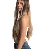 JBEXTENSION 28 Inches Frontlace Wig Long Balayage Blonde Straight Wig JORDAN S