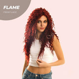 JBEXTENSION 24 Inches Extra Curly Red Frontlace Wig FLAME