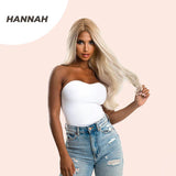 JBEXTENSION 26 Inches Long Curly Shatush Ice Blonde Wig Without Bangs HANNAH