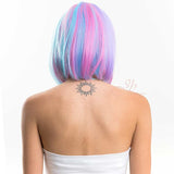 JBEXTENSION 10 Inches Bob Cut Multicolor Rainbow Fashion Wig BONNY