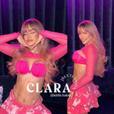 Get the Influencer Look: 26 Inches Ombre Pink Wig With Bangs CLARA