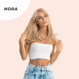 [PRE-ORDER]JBEXTENSION 16 Inches Blonde With Platinum Highlight Wig With Bangs NORA