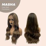 JBEXTENSION 26 Inches Ombre Brown Wave Lace Front Wig.Pre Plucked 6*14 HD Transparent Lace Frontal Wig MASHA