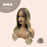 JBEXTENSION 22 Inches Blonde With Dark Root Curly Pre-Cut Frontlace Wig NIKA
