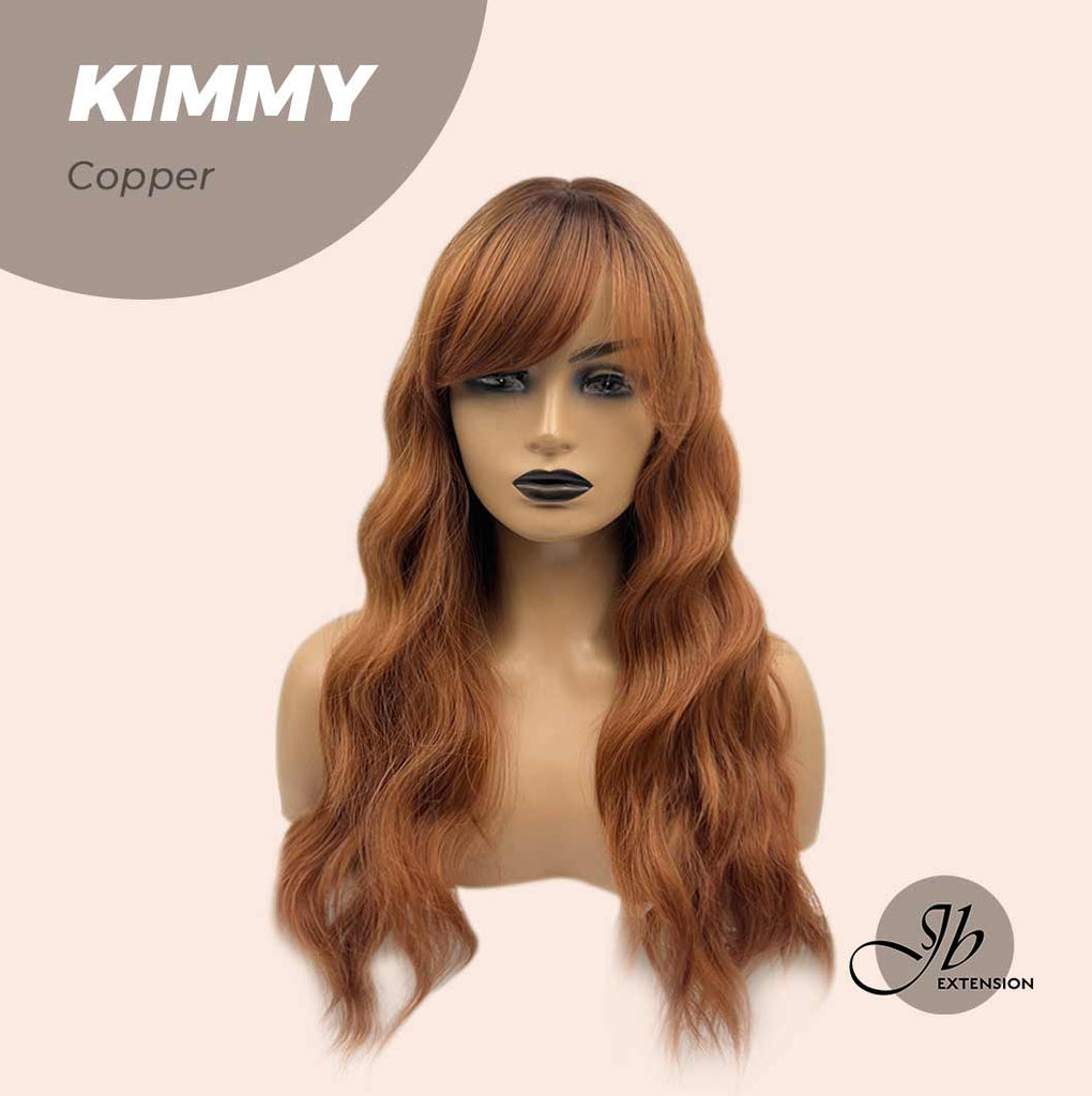 JBEXTENSION 24 Inches Copper Body Wave With Bangs Wig KIMMY COPPER JB