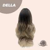 JBEXTENSION 25 Inches Balayage With Dark Root Curly Wig With Bangs DELLA