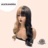 JBEXTENSION 22 Inches Curly Black And Blonde Fashion Wig ALEXANDRA （Halloween)