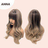 JBEXTENSION 24 Inches Meches Blonde Curly Ombre Wavy Wig ANNA