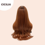 JBEXTENSION 26 Inches Curly Copper Fashion Wig With Bangs CICILIA
