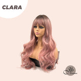 Get the Influencer Look: 26 Inches Ombre Pink Wig With Bangs CLARA