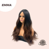 JBEXTENSION 26 Inches Shatush Black And Brown Body Wave Wig EMMA