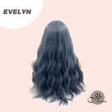 JBEXTENSION 25 Inches Mix Blue Body Wave Wig With Bangs EVELYN