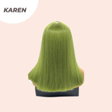 JBEXTENSION 16 Inches Green Straight Women Fashion Wig KAREN