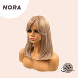 [PRE-ORDER]JBEXTENSION 16 Inches Blonde With Platinum Highlight Wig With Bangs NORA