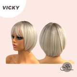 JBEXTENSION 8 Inches Ash Blonde Short Hair Women Wig VICKY