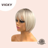 JBEXTENSION 8 Inches Ash Blonde Short Hair Women Wig VICKY