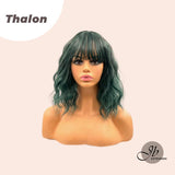 JBEXTENSION 14 Inches Short Green Body Wave Wig THALON
