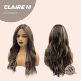 [PRE-ORDER]CLAIRE LACE M - 22 Inches Body Wave Brown With Highlight Pre-Cut Frontlace Wig
