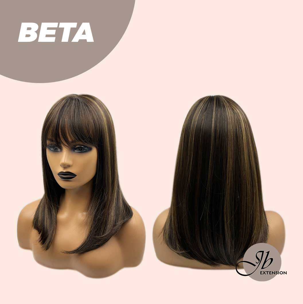 JBEXTENSION 16 INCHES NATURE BROWN WITH BLONDE HIGHLIGHT STRAIGHT WIG
