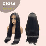 JBEXTENSION GENERATION FIVE 30 Inches Long Straight Natural Black Wig With Bangs GIOIA BLACK G5