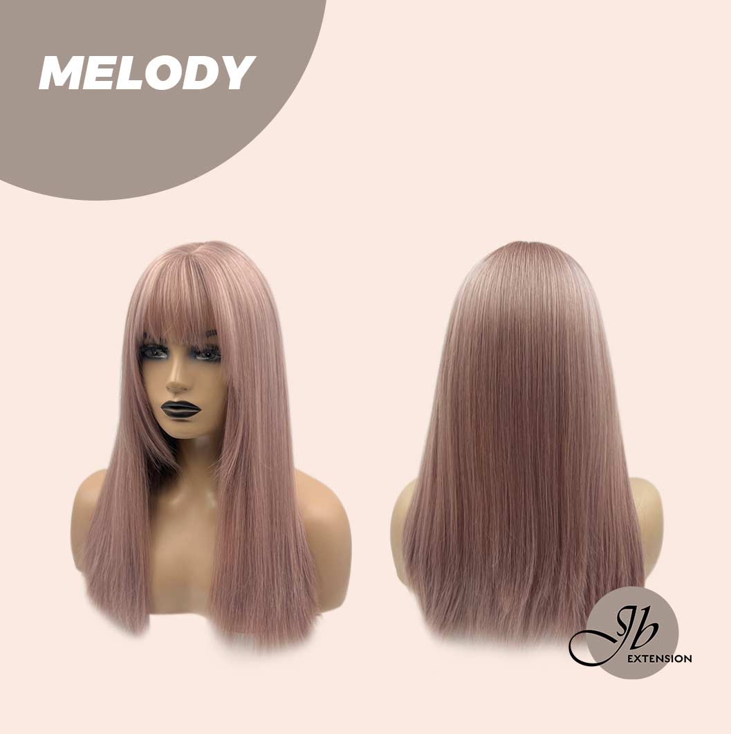 JBEXTENSION 21 INCHES PINK STRAIGHT WIG WITH FULL BANGS MELODY JB
