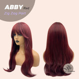JBEXTENSION 22 Inches Curly Red Wig With Full Bangs ABBY RED