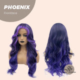 JBEXTENSION 24 Inches Mix Purple Body Wave Pre-Cut Frontlace Wig PHOENIX