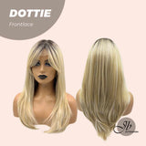 JBEXTENSION 22 Inches Dark Root Blonde Straight Frontlace Wig DOTTIE