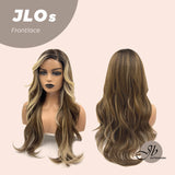 JBEXTENSION 26 Inches Mix Caramel With Blonde Highlight Side Part Pre-Cut Frontlace Wig JLOS
