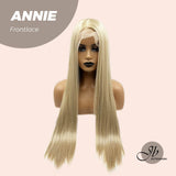 JBEXTENSION 30 Inches Peach Blonde Straight Extra Long Hair Side Part Frontlace Wig ANNIE