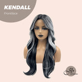 JBEXTENSION 22 Inches Salt And Pepper Color Curly Pre-Cut Frontlace Wig KENDALL