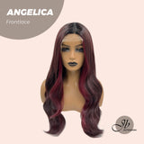 JBEXTENSION 26 Inches Burgundy Wine Red Curly Frontlace Wig ANGELICA