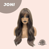 JBEXTENSION 22 Inches Cold Brown Curly Wig With Bangs JONI